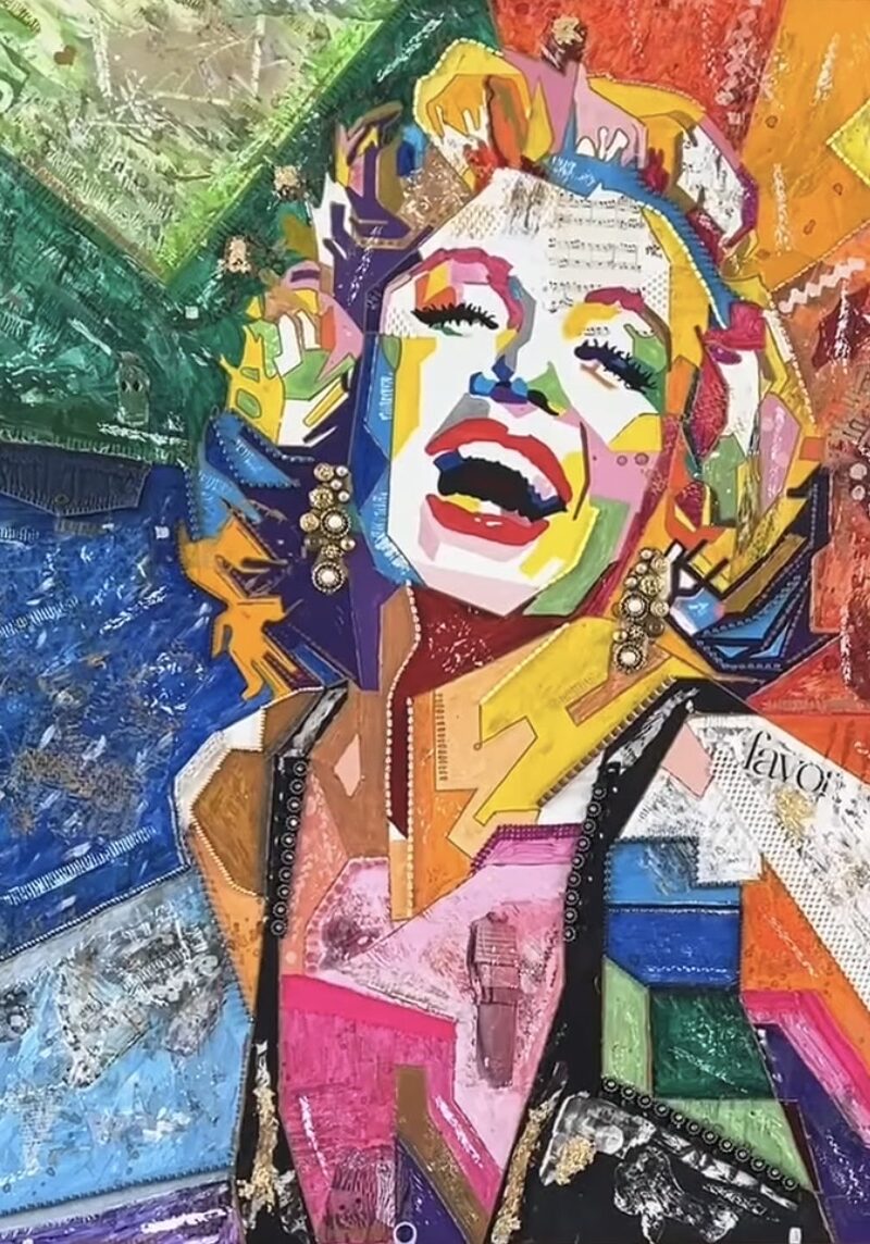Kunstwerk Marilyn Monroe van restafval