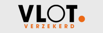 VLOT verzekerd logo in zwart, wit en oranje