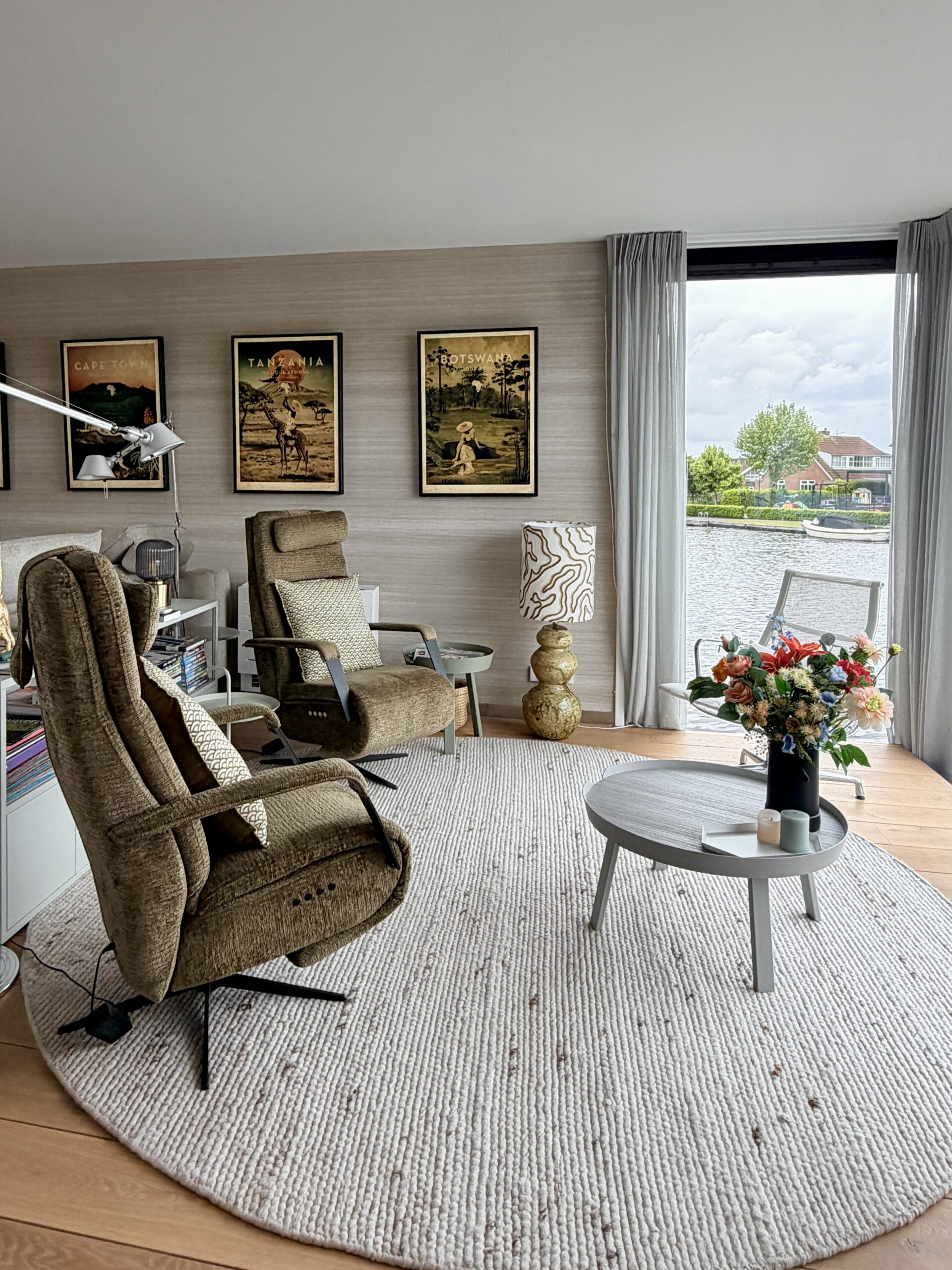 Zithoek watervilla Maaike van Wijk interieur